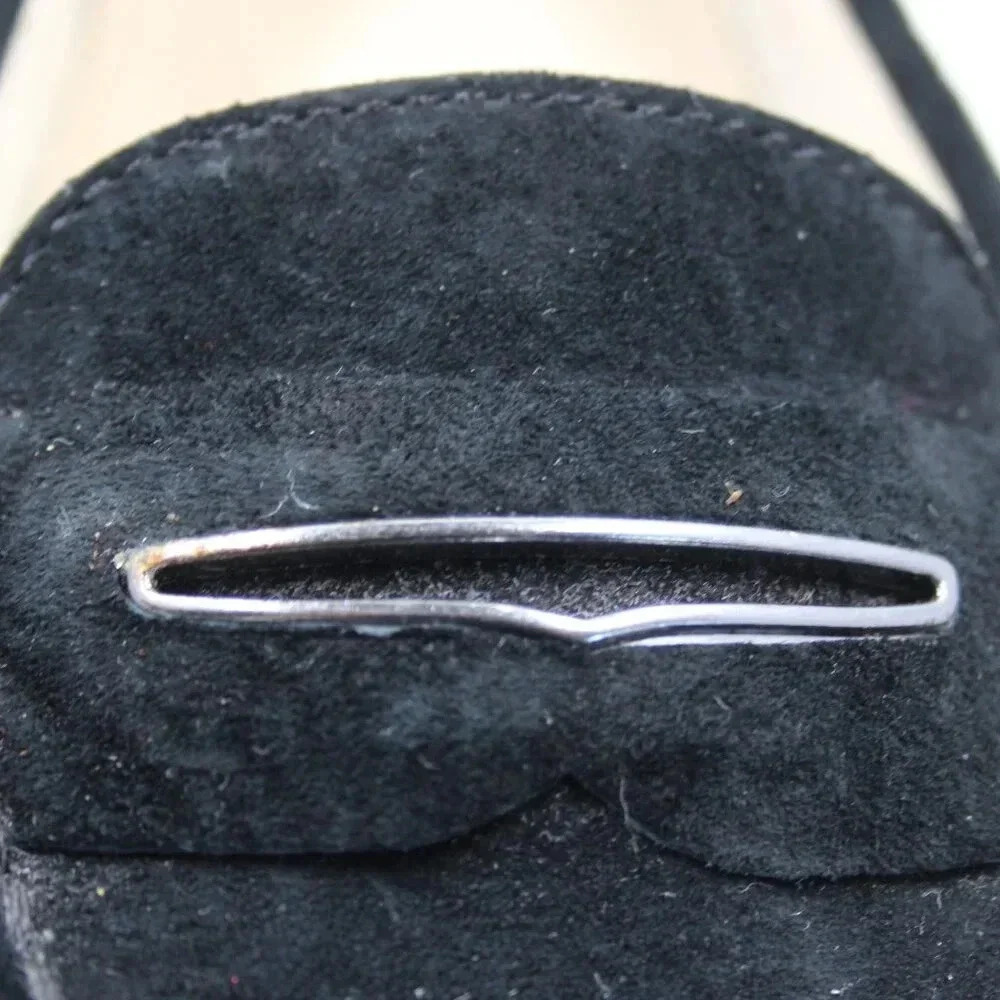 Bass Black Blair Penny Loafers Sz 7M Suede Slip On - Picture 5 of 12
